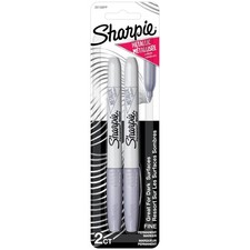 Sharpie Fine Point Metallic Silver Permanent Markers 2 Pack Set Fine Point