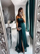 VESTITO DONNA da cerimonia elegante lungo matrimonio eventi sexy abito da sera