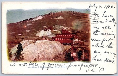 K39/ Cripple Creek District Colorado Postcard c1910 Elkton Gold Mine 102