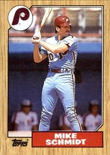 Mike Schmidt 1987 Topps #430 Philadelphia Phillies FREE SHIPPING AutographDen