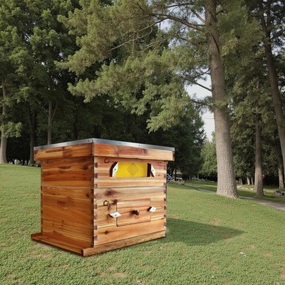 Cedar Bee Hive Kit 10 Frame with Pre-Coated Natural Beeswax, Deep & Medium Box