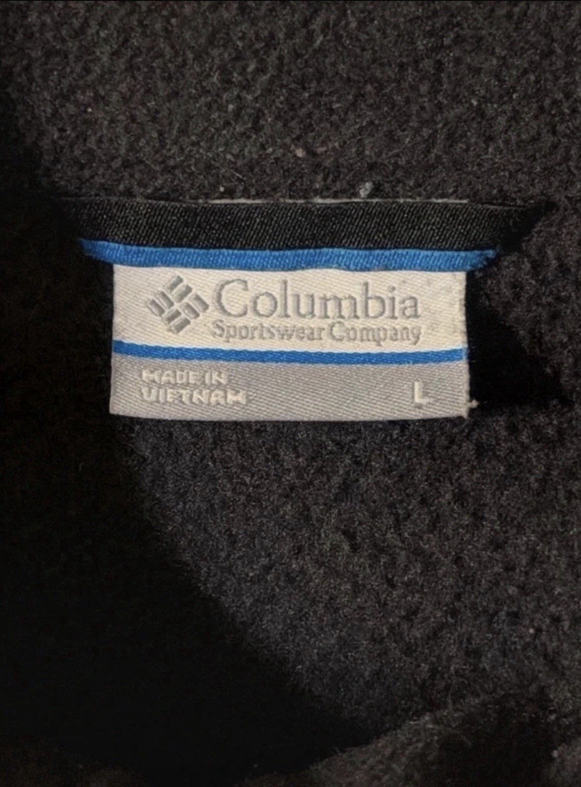 Columbia Men's Black Full Zip Fleece Jacket L Georgia Bulldogs Logo Pockets - second product detail image
