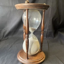 Big Wood Sand Timer Hourglass with Gray Sand Classic Design Hourglass 15 Minutes