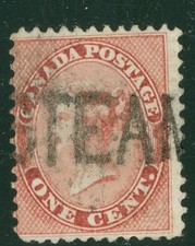 CANADA #14 WITH PARTIAL "STEAMBOAT" ST LINE HANDSTAMP CANCEL