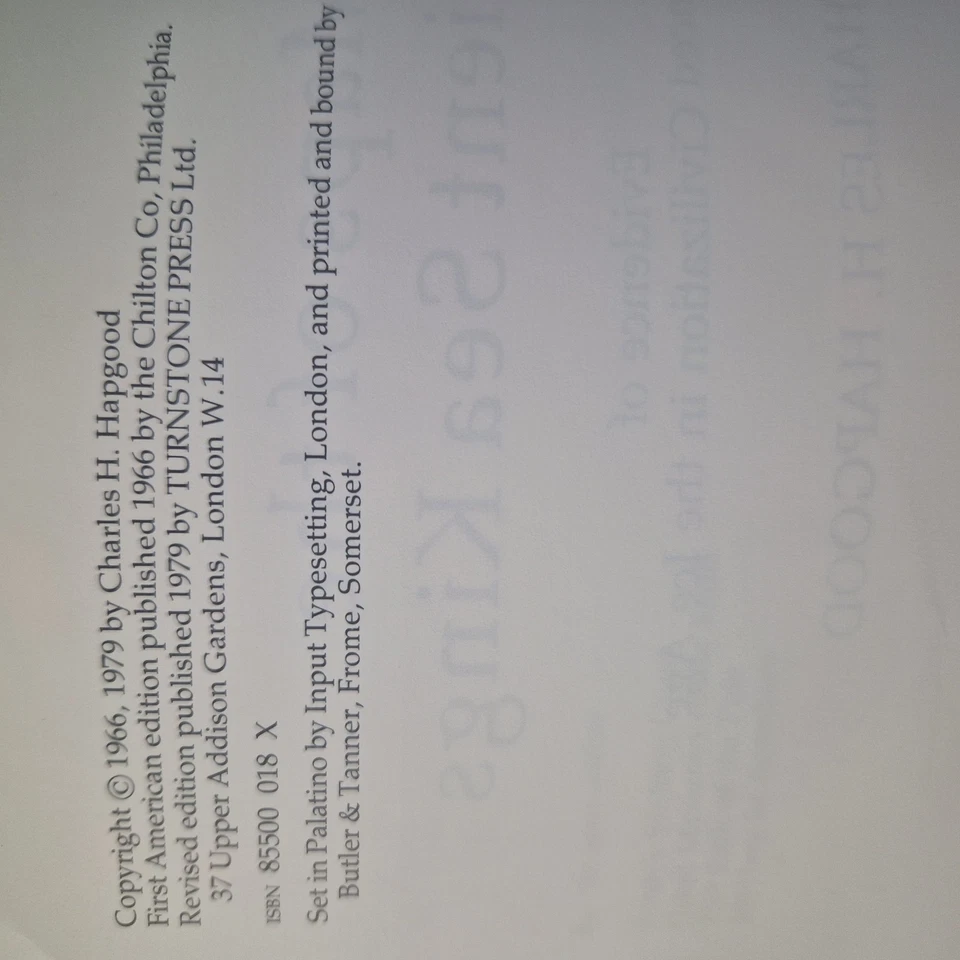 Maps of the Ancient Sea Kings by Charles H Hapgood Turnstone Books 1979 edition - Image 4 of 4