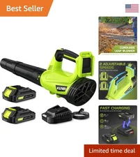 Powerful Handheld Leaf Blower - Cordless, 2 Speed Trimming Tool with Charger