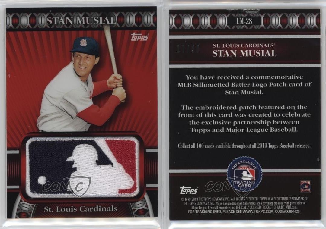 2010 Topps Manufactured Logoman Patch 17/50 Stan Musial #LM-28 view 3