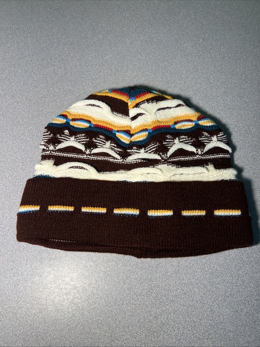 Vintage 90s Streetwear Coogi Style Knit Beanie Hat Cap multicolor