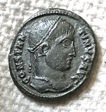 Ancient Roman Empire Coin Constantine I. AE Bronze 324 AD. Vows Star Wreath