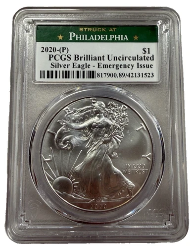 2020 (P) Silver American Eagle $1 – Emergency Issue – PCGS MS70 – First Strike