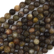 Natural Black Gray Sunstone Round Beads Gemstone 15" Strand 6mm 8mm 10mm 12mm