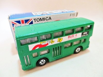 TOMY TOMICA F15 'LONDON BUS #406 REDHILL, GRÜN' VINTAGE. ORIGINAL. MIB/BOXED