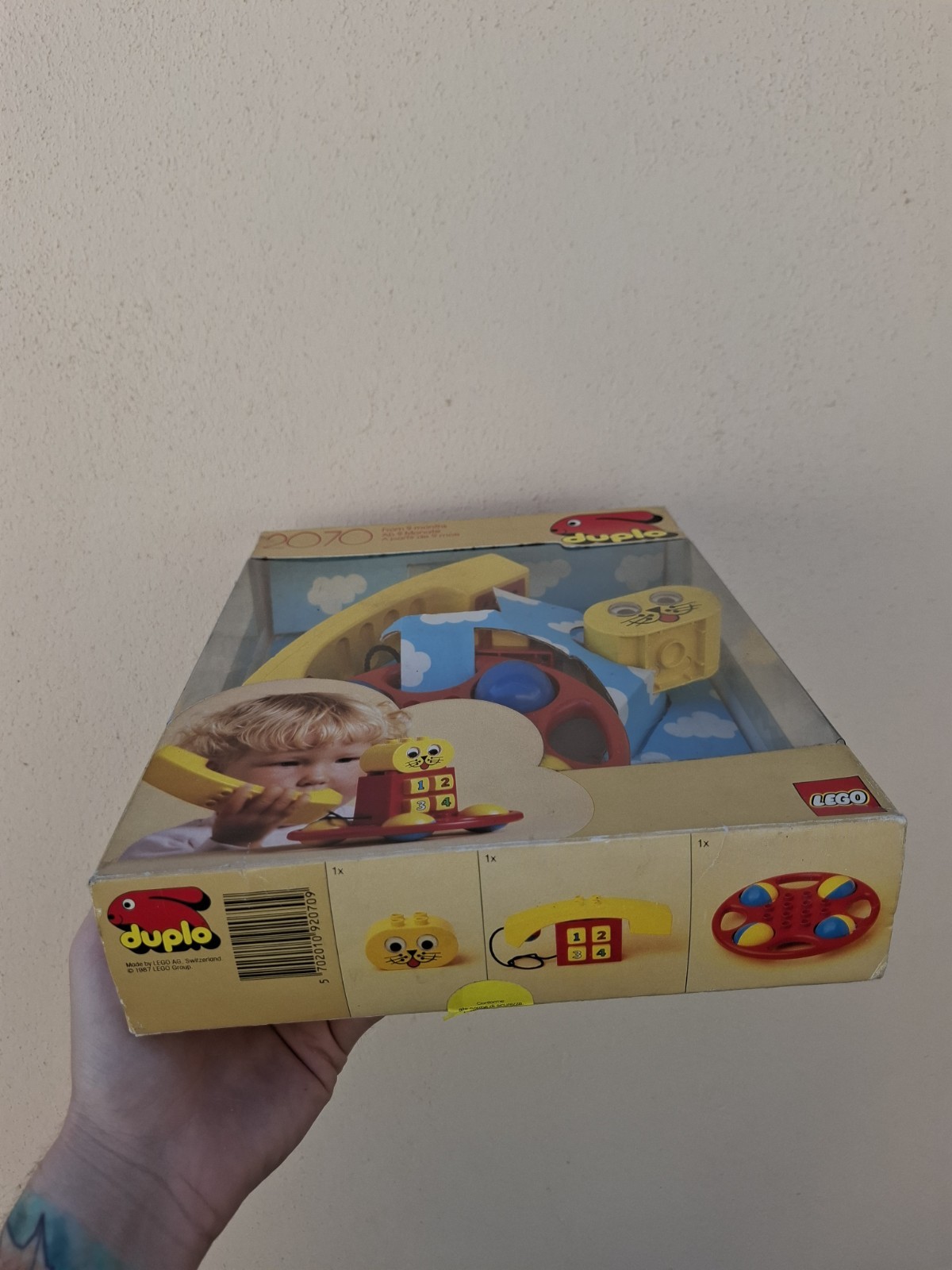 LEGO DUPLO 2070 Telephone Rattle Phone Vintage Baby Toy Anni 80 New foto 4
