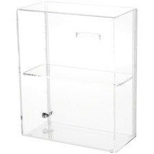 Plymor Acrylic Locking Case w/ Sliding Back, 1 Shelf, 12.75" H x 10.25" W x 5" D