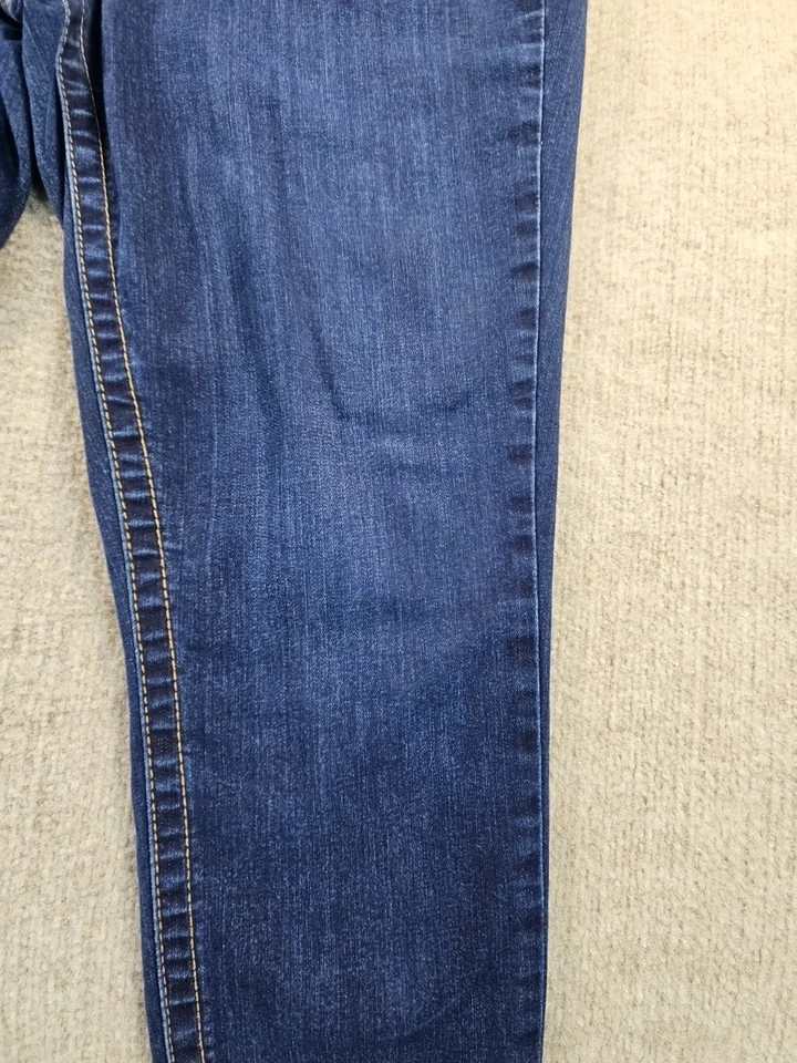 Pantalones de mezclilla Seven7 sin barriga tiro alto lavado oscuro ajustados talla 14 34x28,5 súper elásticos Foto 4 de 4