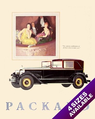 PACKARD MOTORS 1926 CLASSIC AMERICAN MADE CARS PAINTING VINTAGE CAR AD ART PRINT