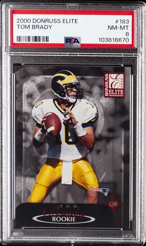 2000 DONRUSS ELITE #183 TOM BRADY ROOKIE RC 1432/2000 PSA 8