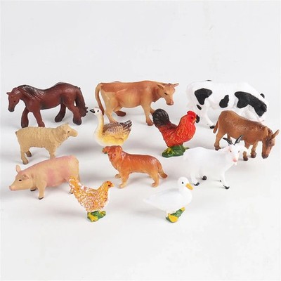 Miniatur Tierfiguren Set Bauernhof Tiere Enten Pferde Hühner Kühe Spielzeug