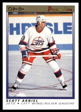 1990-91 O-Pee-Chee Premier #1 Scott Arniel Winnipeg Jets Hockey Card