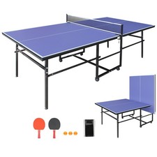 8.5x4.3ft Foldable Ping Pong Table Set w/ Net, 2 Paddles, 3 Balls