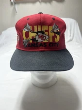 Vintage Drew Pearson NFL Kansas City Chiefs Arrows SnapBack Hat Red 🔥