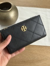 250 New Tory Burch Willa Medium Wallet In Black