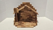 Vintage The Holy Land Bethlehem Nativity Manger NS-13 Hand Carved Olive Wood