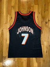 KEVIN JOHNSON Phoenix Suns Black Champion Jersey 44 NBA Barkley Nash Kidd Penny