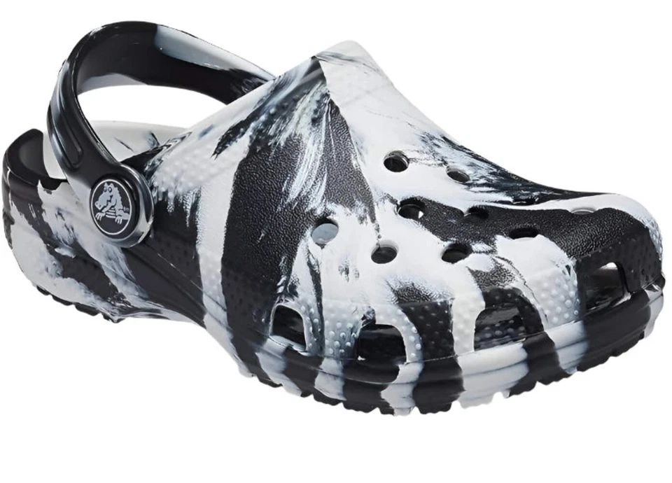 Zueco Crocs Clásico Mármol Niños Negro/Blanco, Niños Foto 4 de 4
