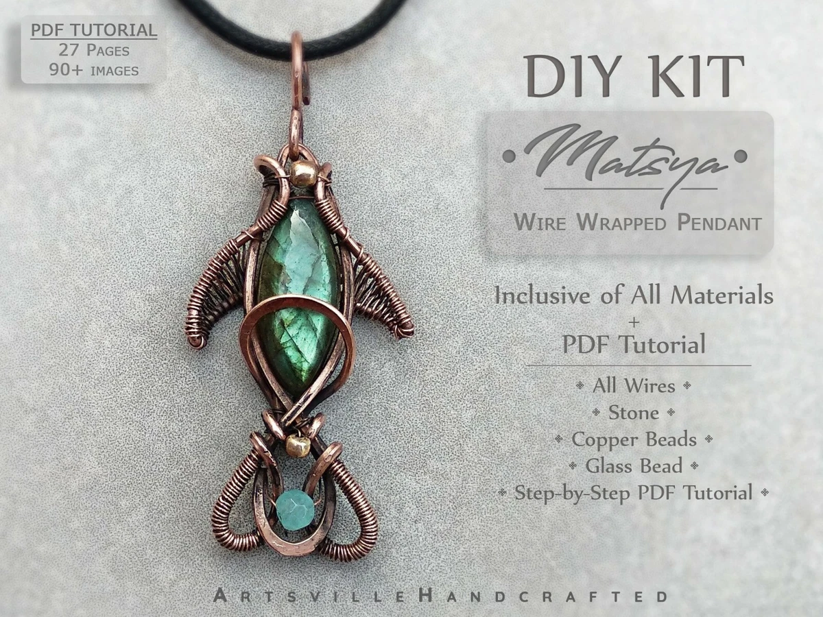 Jewelry Making Full DIY Kit Wire Wrapping Pendant Adult Craft