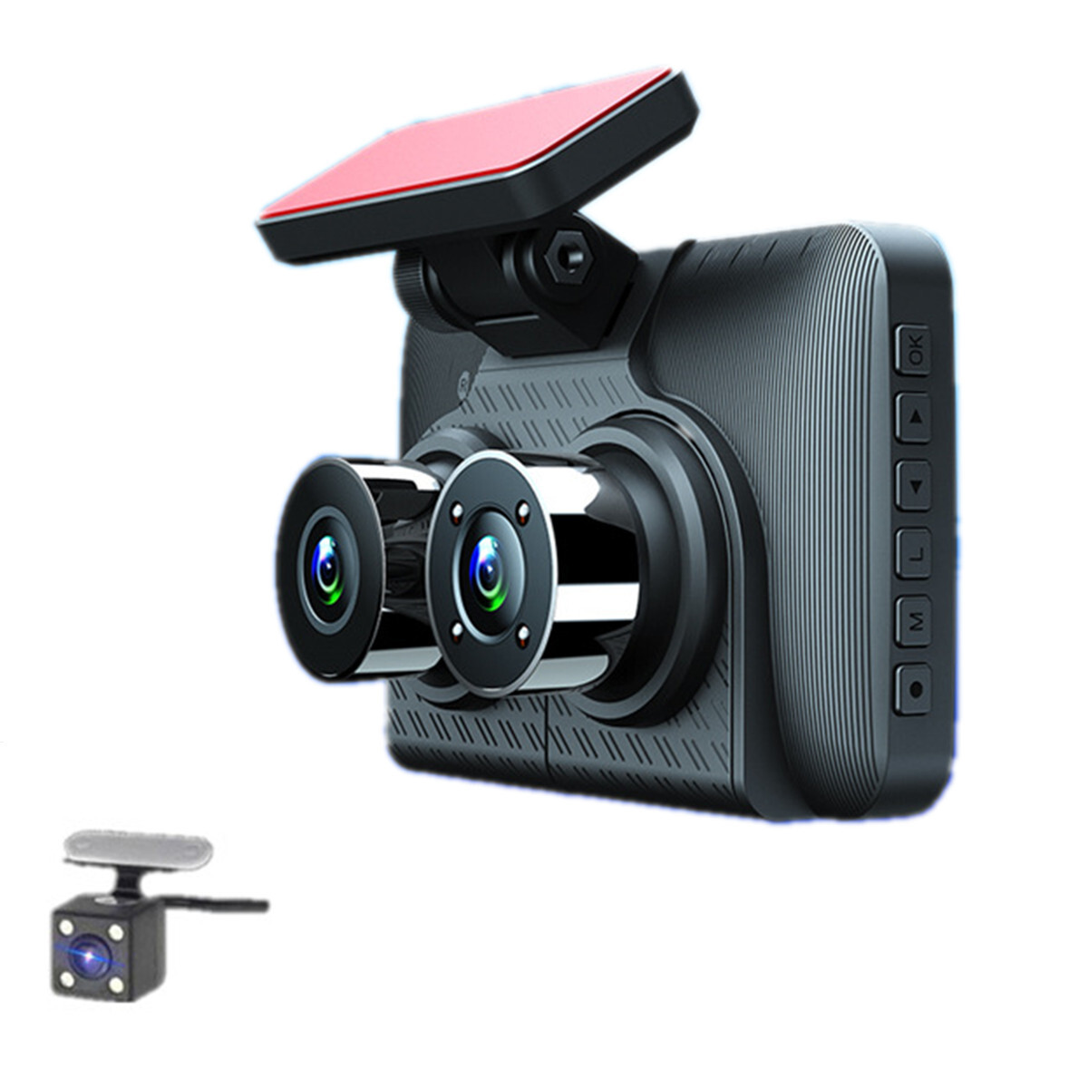 3-Lens Dash Cam with Front Rear Inside Cameras G-Sensor Night Vision Car DVR-image
