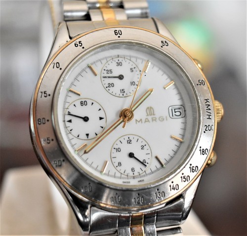 Big MARGI Zenith Cronografo Automatico Data Valjoux 7750 Braccialato acc -  oro | eBay