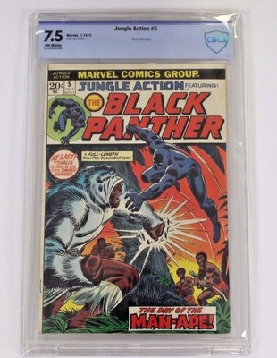 CBCS Graded 7.5, Jungle Action No. 5,  1st Black Panther Solo Story , 1973 