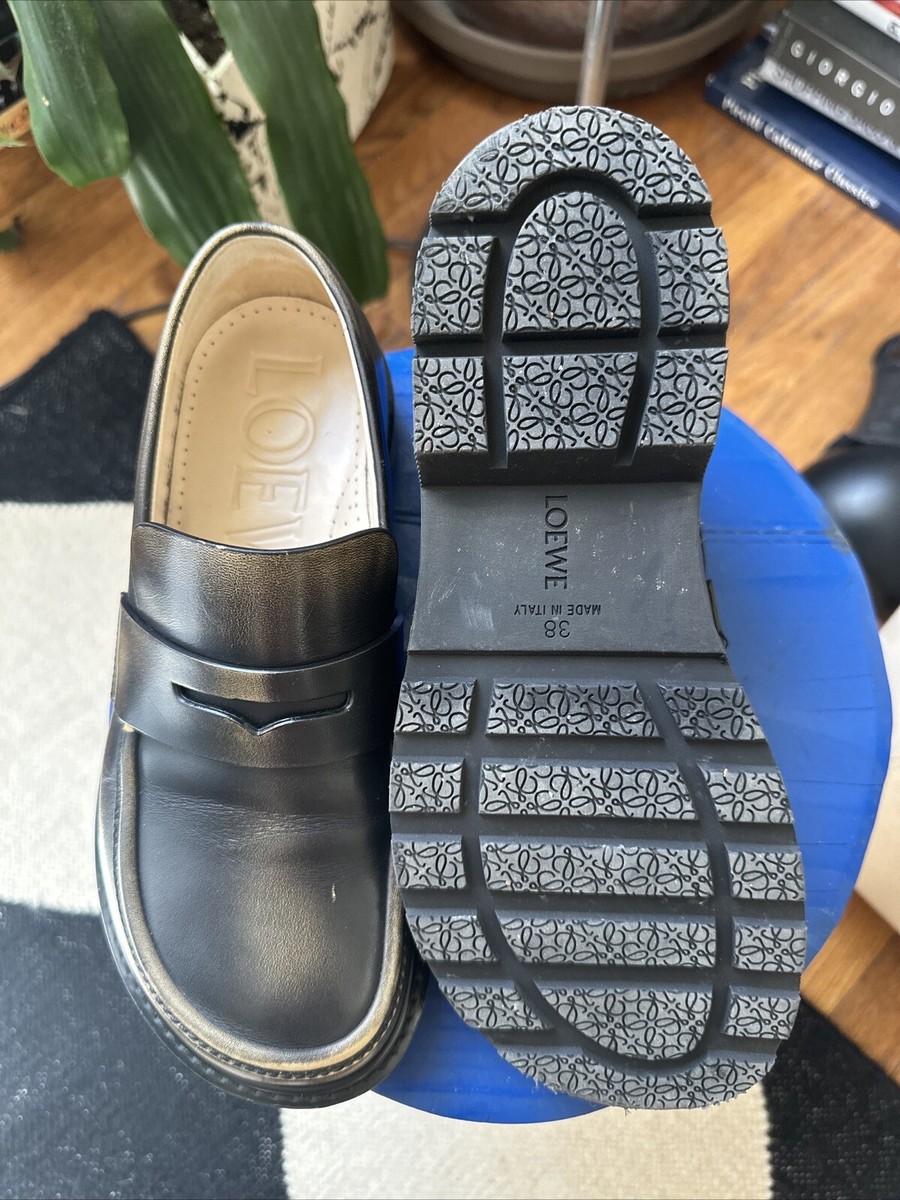 LOEWE BLAZE LOAFER Round Toe Chunky Loafers Leather Shoes LOEWE BLAZE LOAFER Round Toe Chunky Loafers Leather Shoes