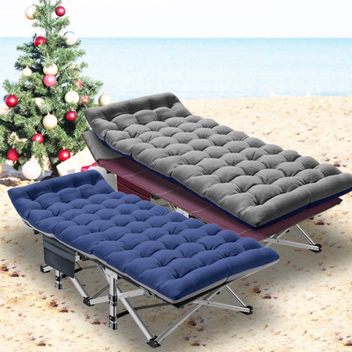 Slsy Portable Folding Camping Cot Outdoor  Adults Sleeping Bed W/Mat &Carry Bag - Bild 3 von 16