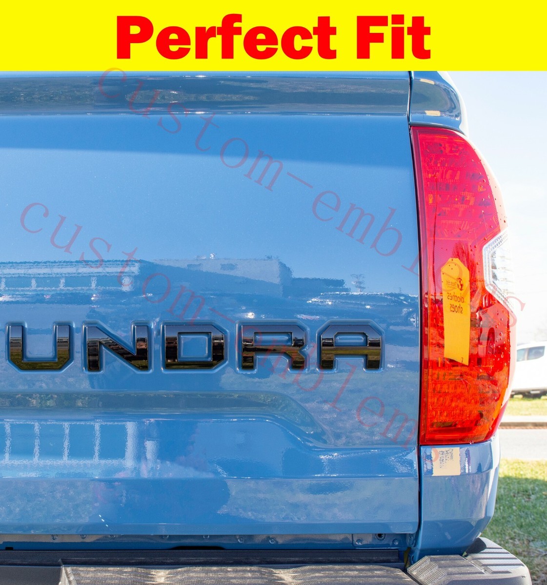 Red & Black Raised Tailgate Letter Inserts For Toyota Tundra 2014-2020 - Self-Adhesive Badge Overlay