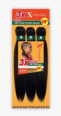 Kids 3X X-Pression Pre-Stretched Braid 28''