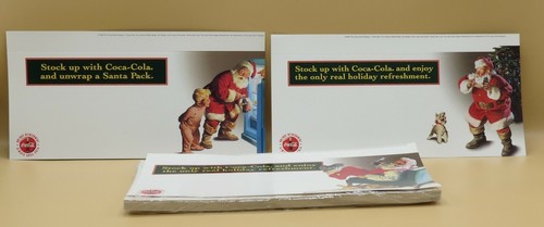 full pack of 50 Coca-Cola Santa Shelf Talkers 3 designs USA 1995 NOS - Picture 2 of 5