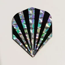 Black & Silver Stripes Holographic Standard Dart Flights 3 per set