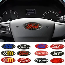 2 pcs /set ST steering wheel emblem RS Mondeo carbon fiber sticker for Ford