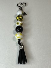 Sunflower Beaded Dangle Keychain With Charm