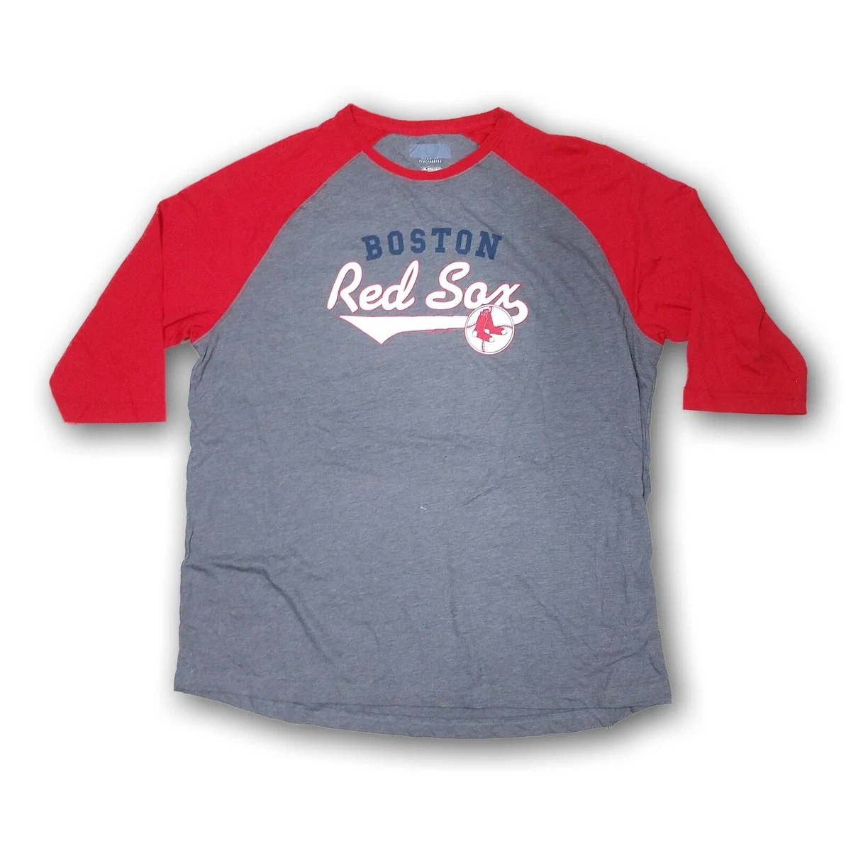 Boston Red Sox Men's Gray/Red 3/4's Sleeve T-shirt New