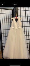 Girls White Dress - Communion or Flower Girl - Detachable bow, Size 6