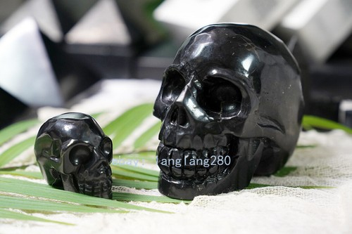 Teschio di shungite teschio di cristallo di shungite dettaglio realistico teschio metafisico AAA - Foto 18 di 23
