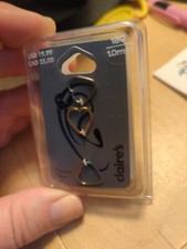 NEU Claires Piercings Ohrringe 3ct 18 Stärke, 1,0 mm, "Titan", Unikat