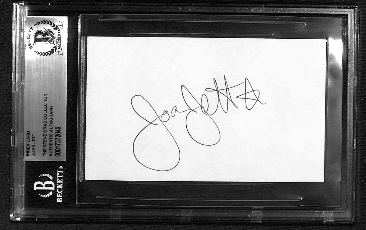 Joan Jett Joan Jett & The Blackhearts Signed 3x5 Index Card Joan Jett Joan Jett & The Blackhearts Signed 3x5 Index Card
