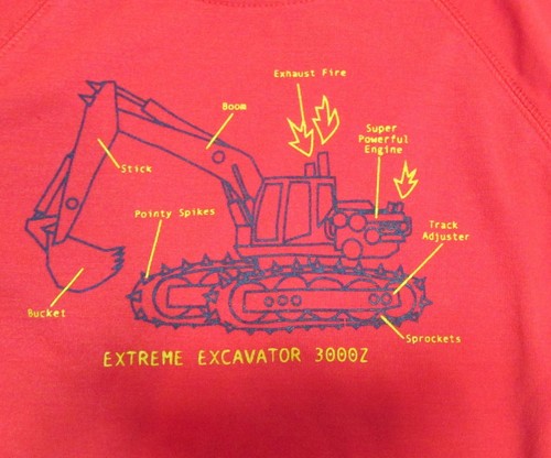 Gymboree Gymmies Pajamas Boys 4 XS Red Excavator Construction Short Sleeve New - Picture 2 of 5