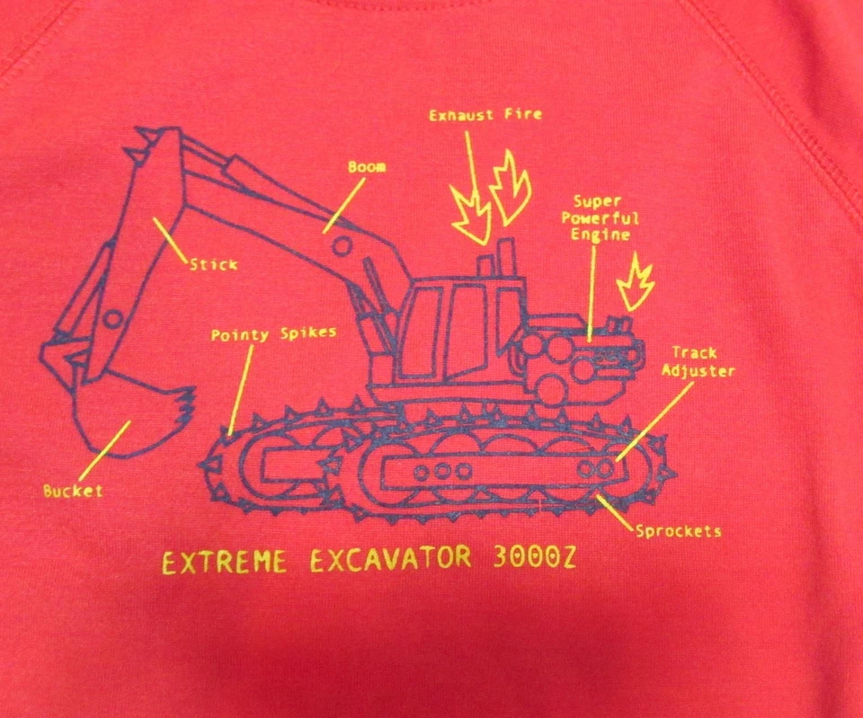 Gymboree Gimmies Pijama Niños 4 XS Rojo Excavadora Construcción Manga Corta Nuevo  Foto 2 de 4