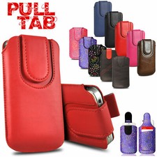 Pull Up Tab Pouch Leather Phone Holder Sleeve For IMO Dash 4G Q2 Q3 Plus Q4 Pro