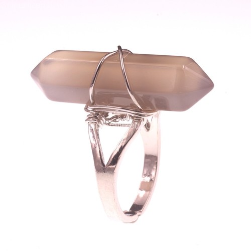 Natural Gemstones Hexagonal Pointed Reiki Chakra Beads Adjustable Ring Healing - Picture 44 of 63